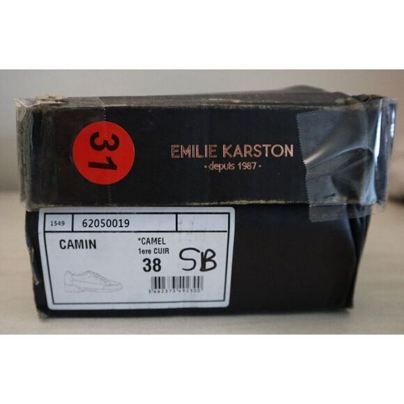 Emilie Karston Women's 38 US 6.5 Camel/Brown Leather Camin Lace-Up Shoes SIB - Picture 9 of 9